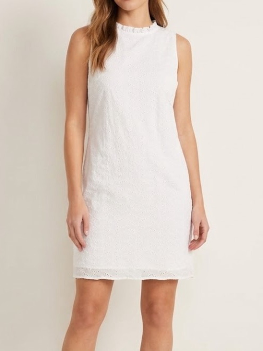 Sail to Sable White Eyelet Mini Cotton Slip Dress XL
